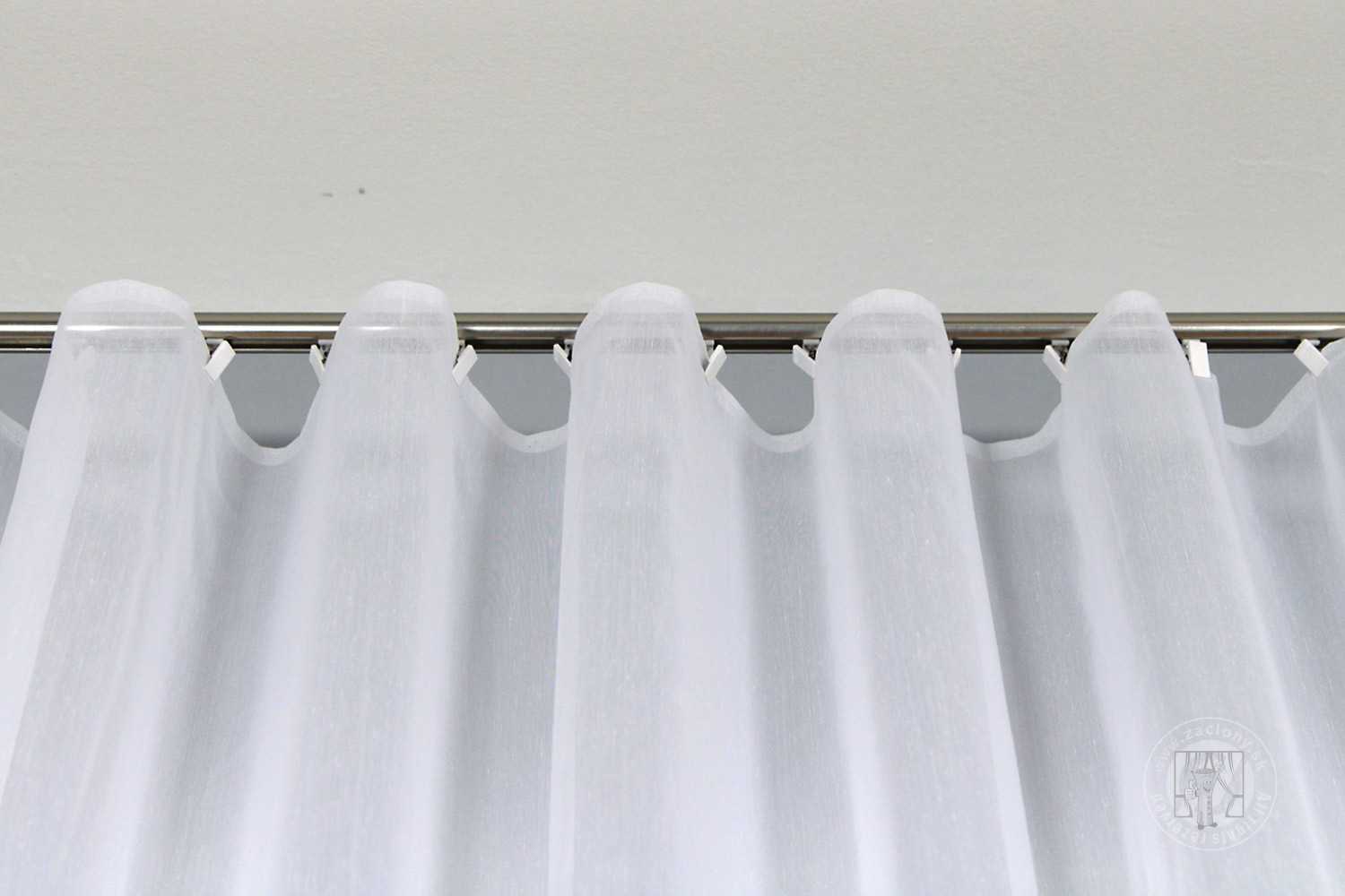 Záclona metráž 11084/01 s nekrčivou úpravou biela