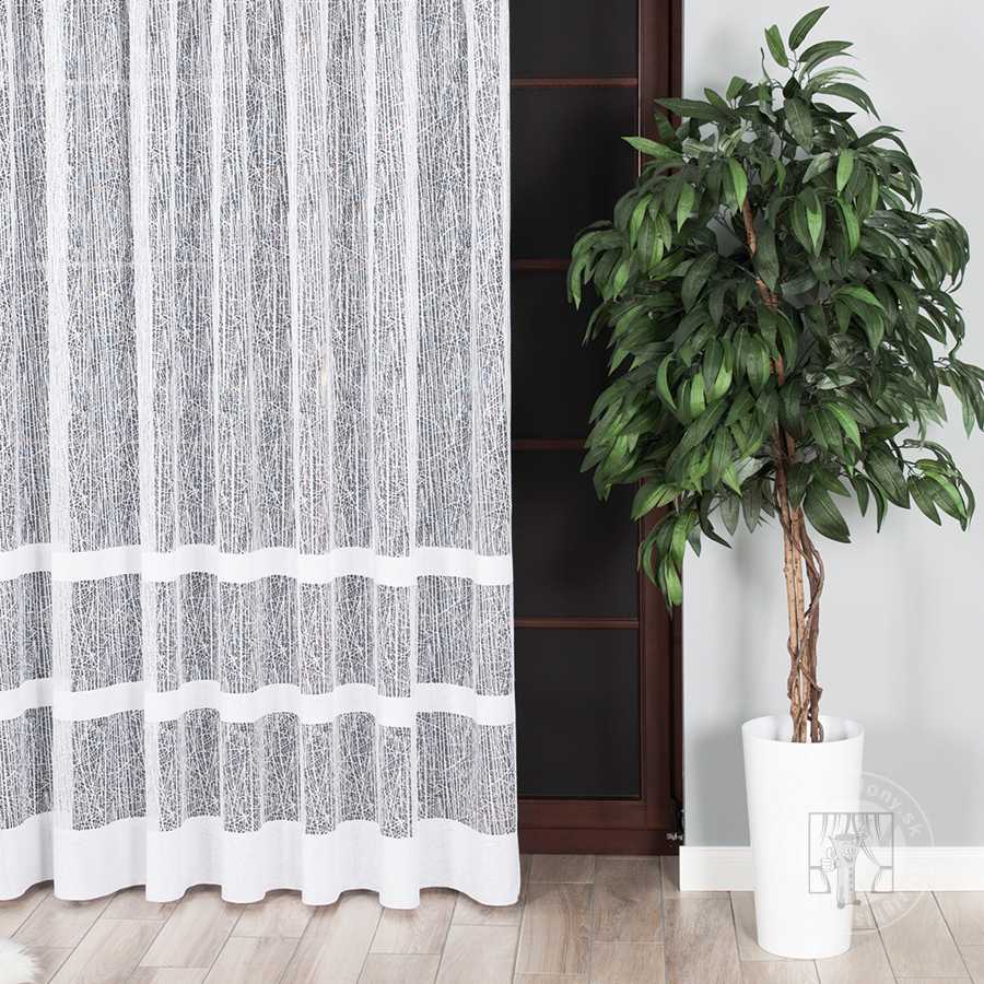 Záclona metráž 018352 biela, 180 cm