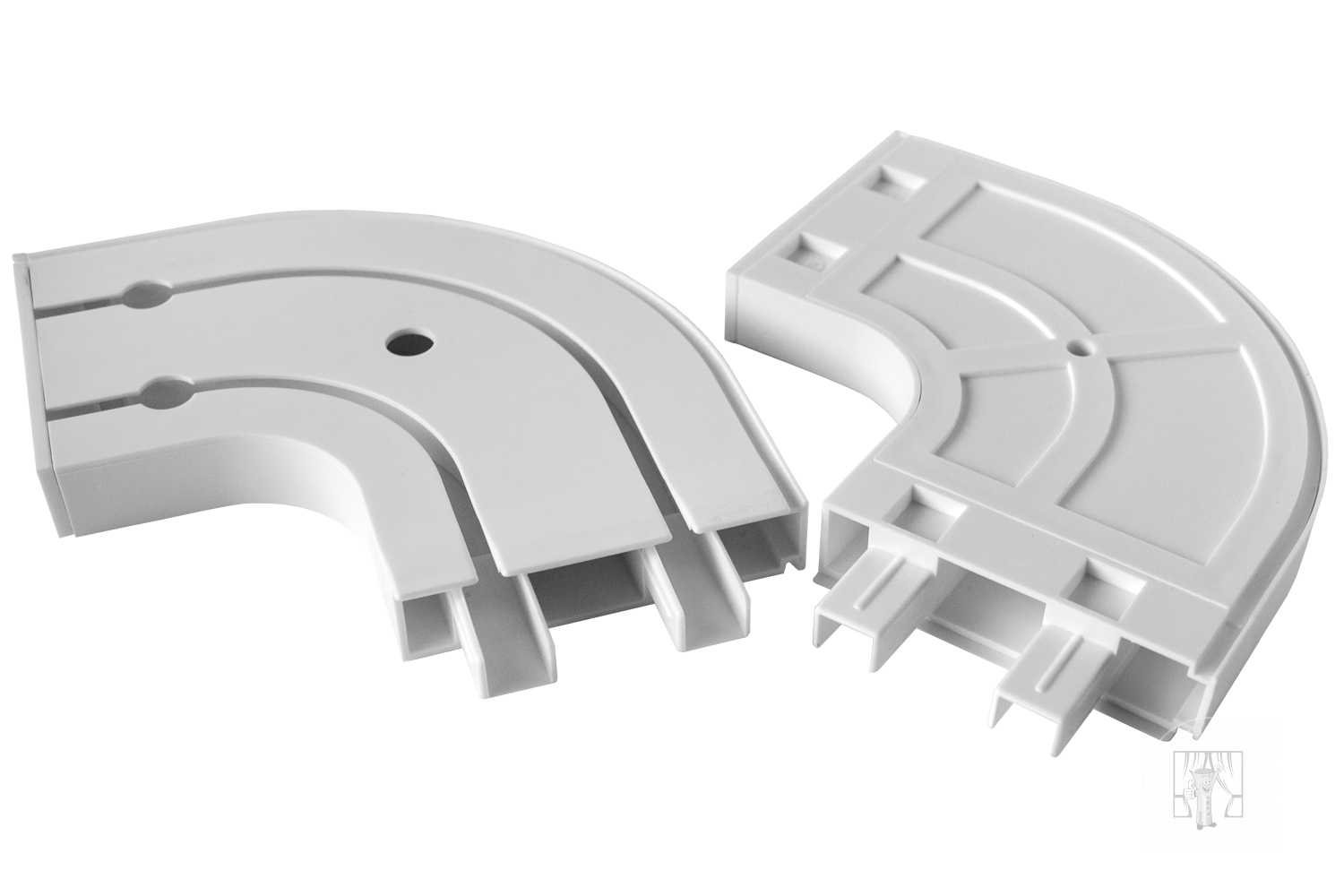Oblúky ku plastovej koľajnici - koncové 2-drážkové - pár