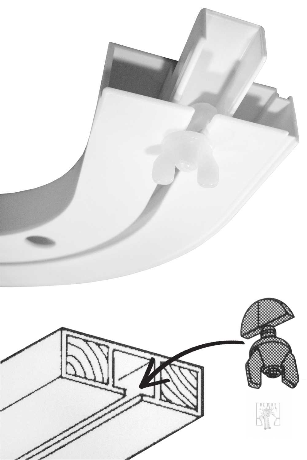 Doraz do plastovej koľajnice 6ks