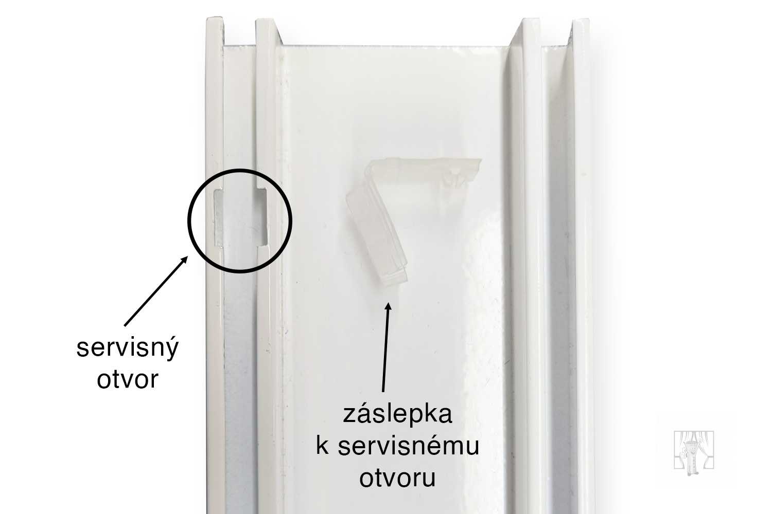 Stropná hliníková koľajnica 2-drážková s príslušenstvom