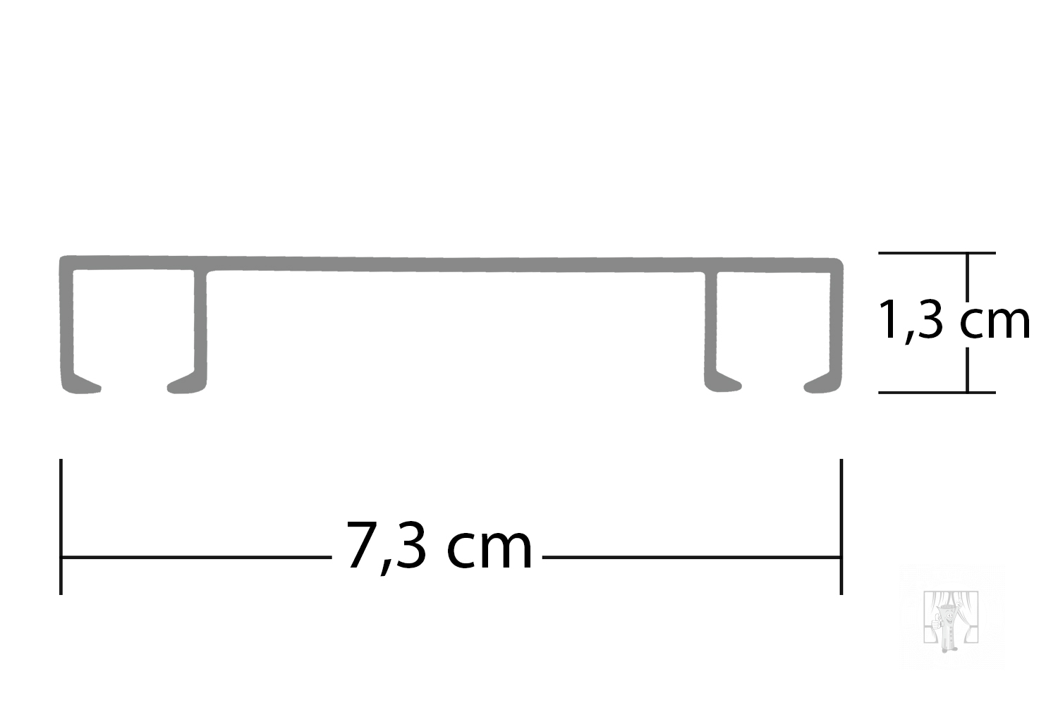 Stropná hliníková koľajnica 2-drážková s príslušenstvom