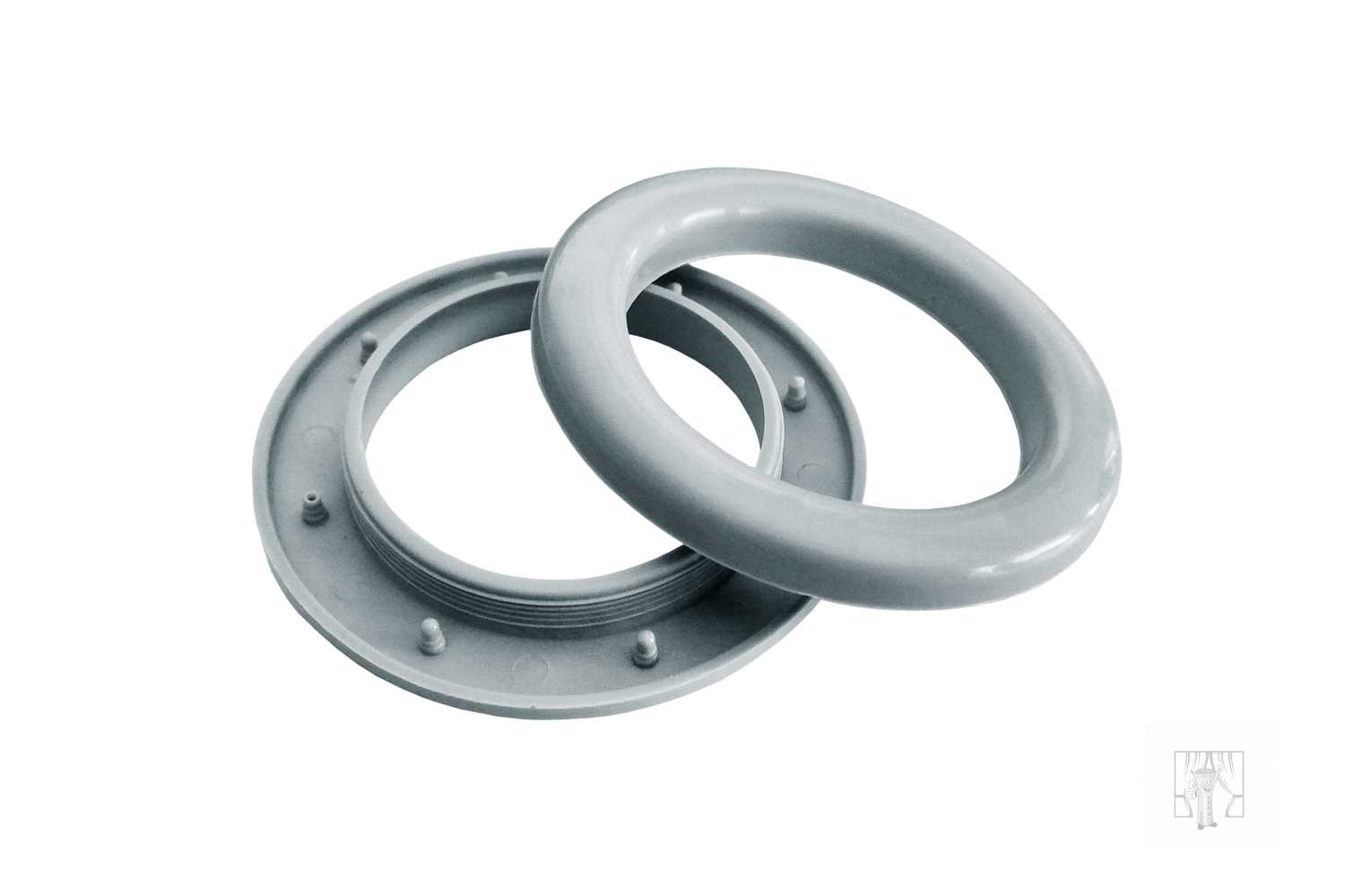Nabíjací plastový krúžok na závesy  - sivý