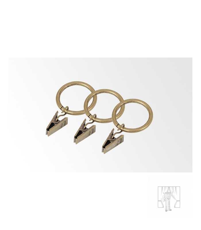 Krúžok so štipcom - zlatá antik 10ks