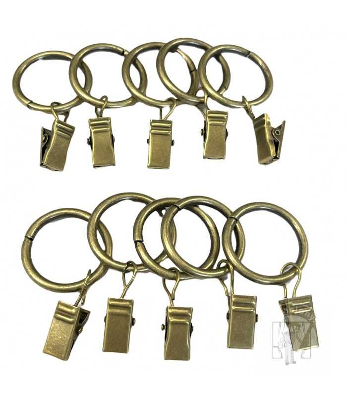 Krúžok so štipcom - zlatá antik 10ks