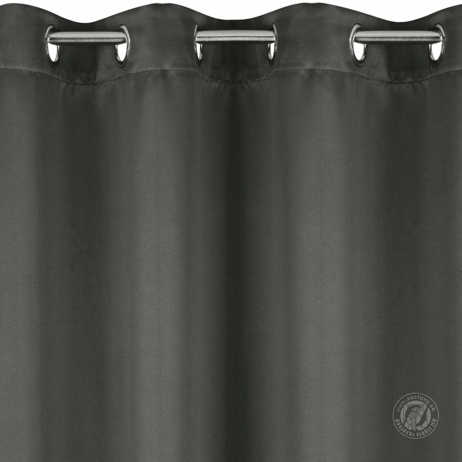 Záves PARISA na krúžkoch grafitový 135x250cm