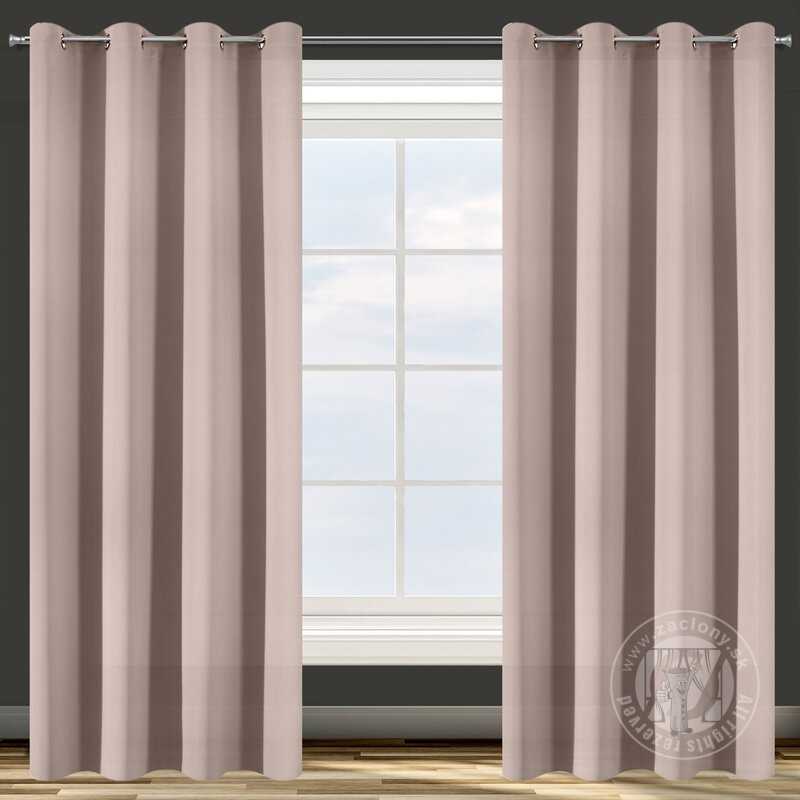 Záves PARISA na krúžkoch púdrovoružový 135x250cm