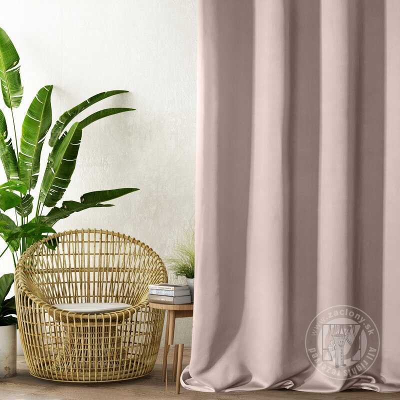 Záves PARISA na krúžkoch púdrovoružový 135x250cm