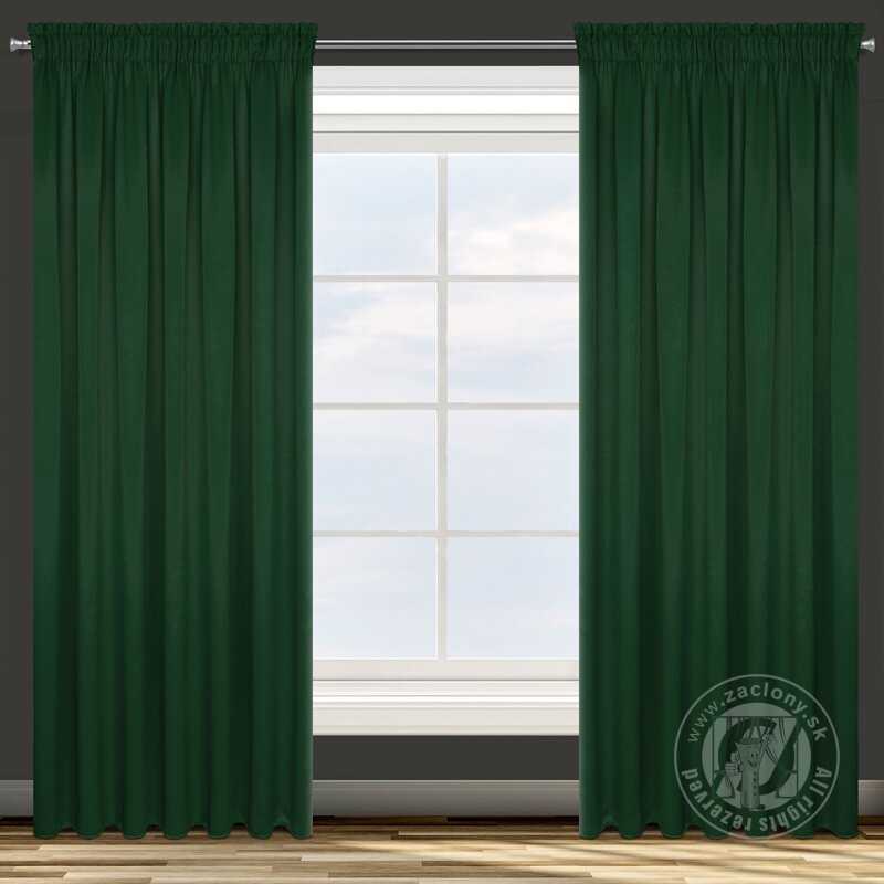 Záves PARISA na páske tmavozelený 135x270cm
