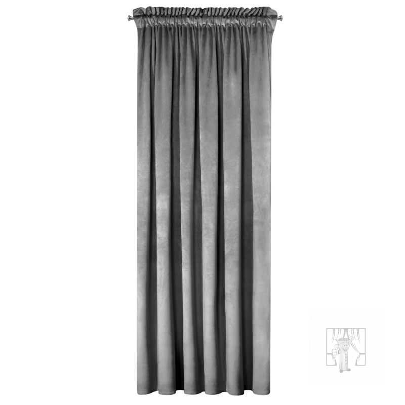 Záves MELANIE na páske grafitová 140x270cm