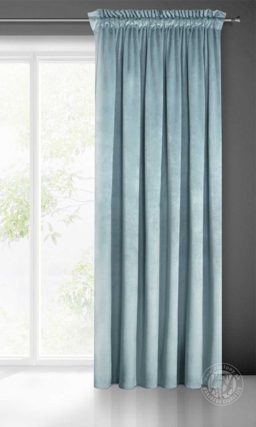 Záves MELANIE na páske bledomodrý 140x270cm