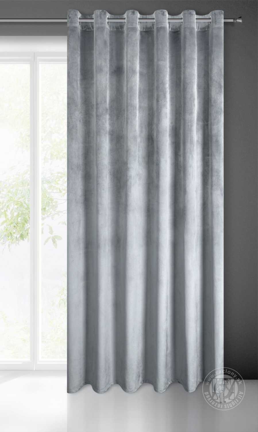 Záves MELANIE na krúžkoch strieborný 140x250cm