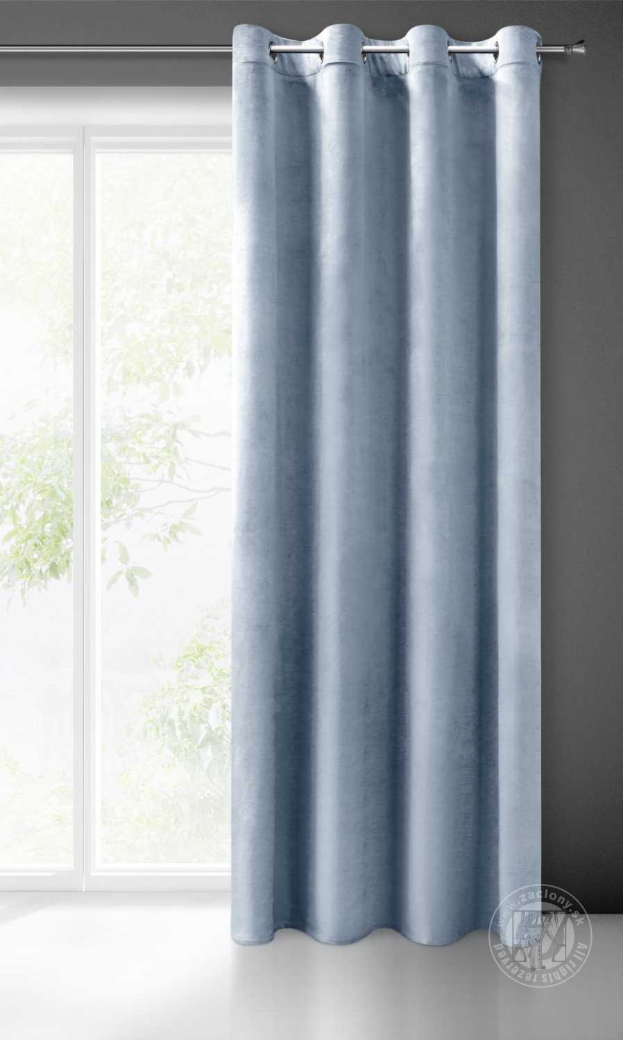 Záves MELANIE na krúžkoch bledomodrý 140x250cm