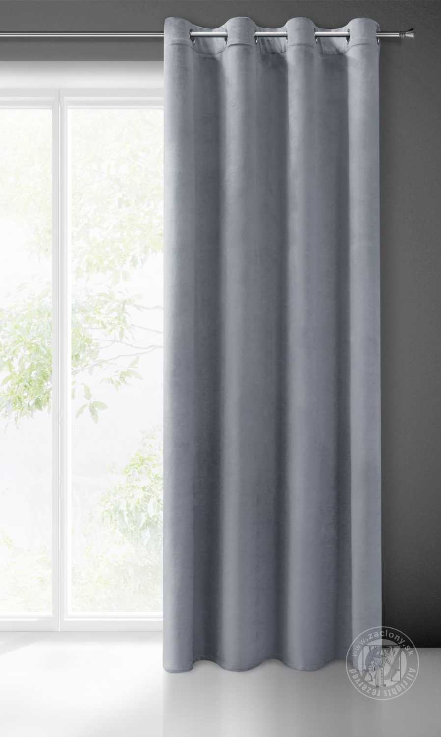 Záves MELANIE na krúžkoch grafitový 140x250cm
