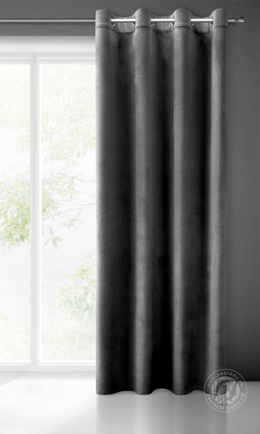 Záves MELANIE na krúžkoch čierny 140x250cm
