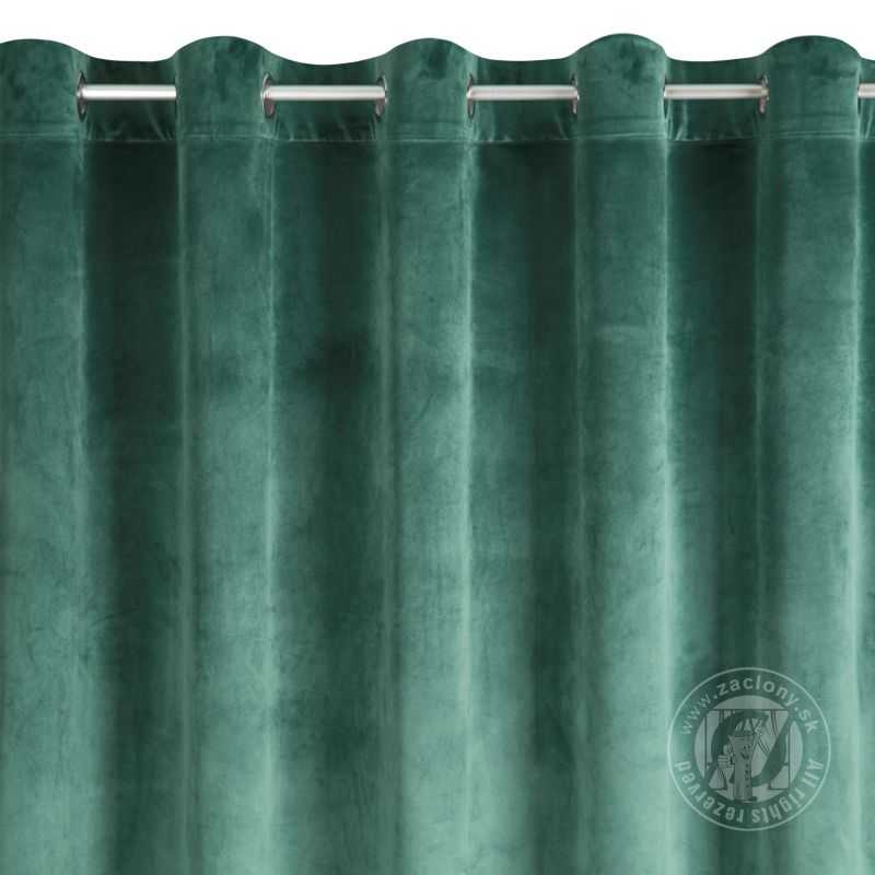 Záves MELANIE na krúžkoch tmavozelený 215x250cm