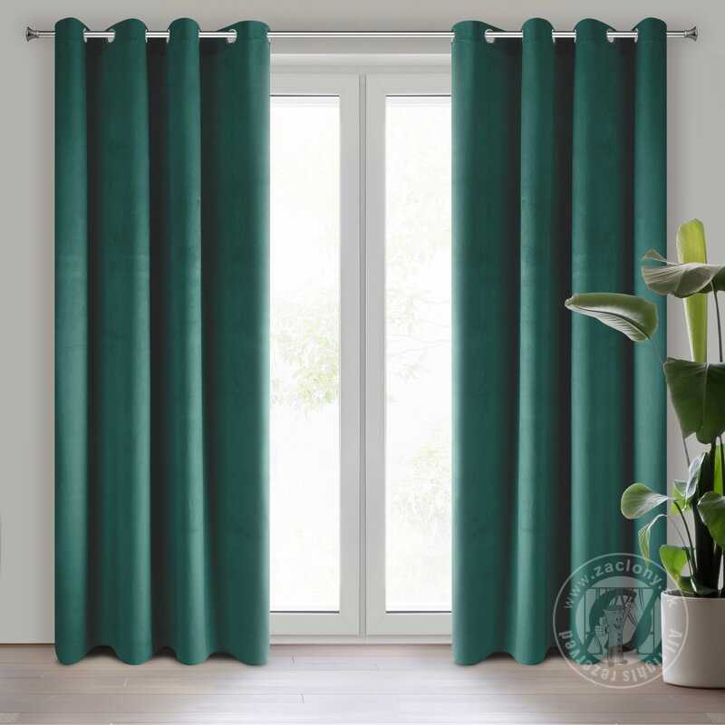 Záves PIERRE na krúžkoch tmavý tyrkysový 140x250cm