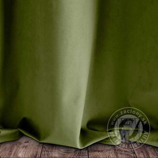 Záves PIERRE na krúžkoch tmavo olivový 140x250cm