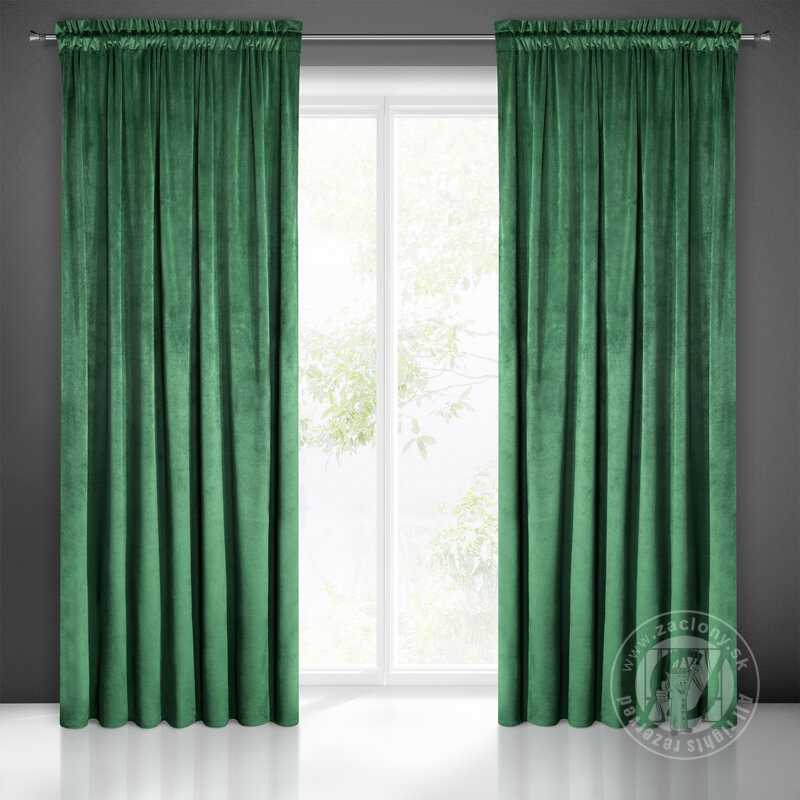 Záves PIERRE na páske tmavozelený 140x300cm