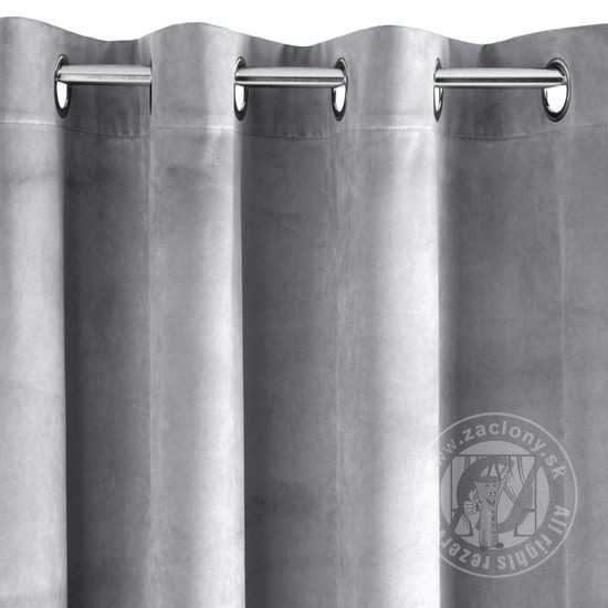 Záves PIERRE na krúžkoch svetlý strieborný 140x250cm
