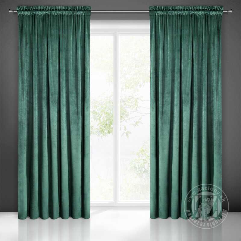 Záves PIERRE na páske tmavý tyrkysový 140x300cm