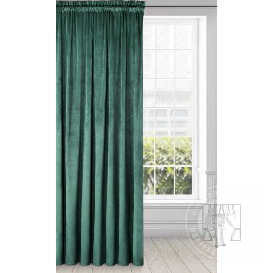 Záves PIERRE na páske tmavý tyrkysový 140x300cm