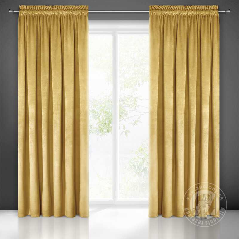 Záves PIERRE na páske horčicový 140x300cm