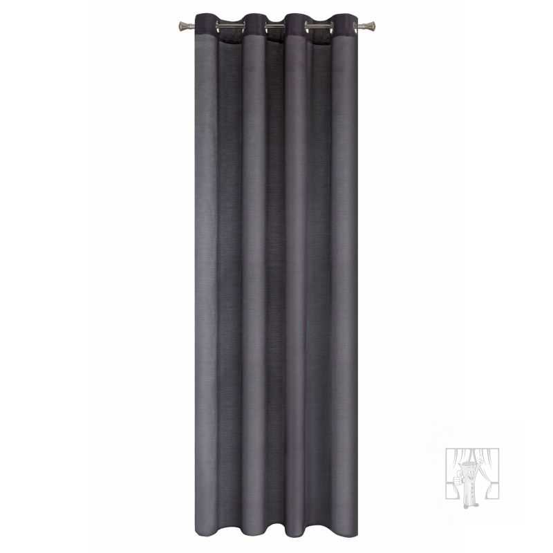 Záclona REBECCA na krúžkoch tmavosivá 140x250cm