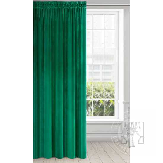 Záves SAMANTA na páske tmavozelený 140x270cm