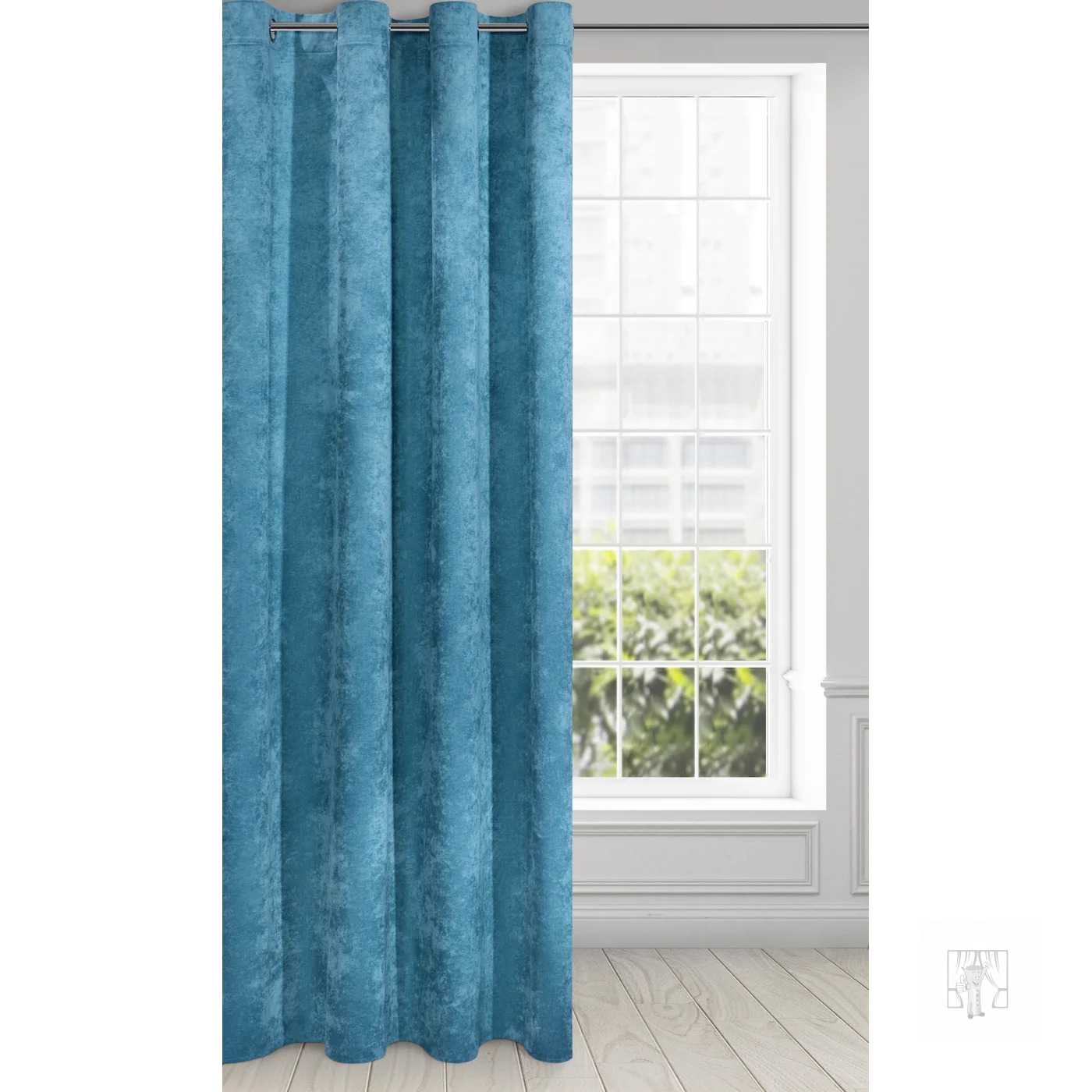 Záves ANISA na krúžkoch tyrkysový 140x250 cm