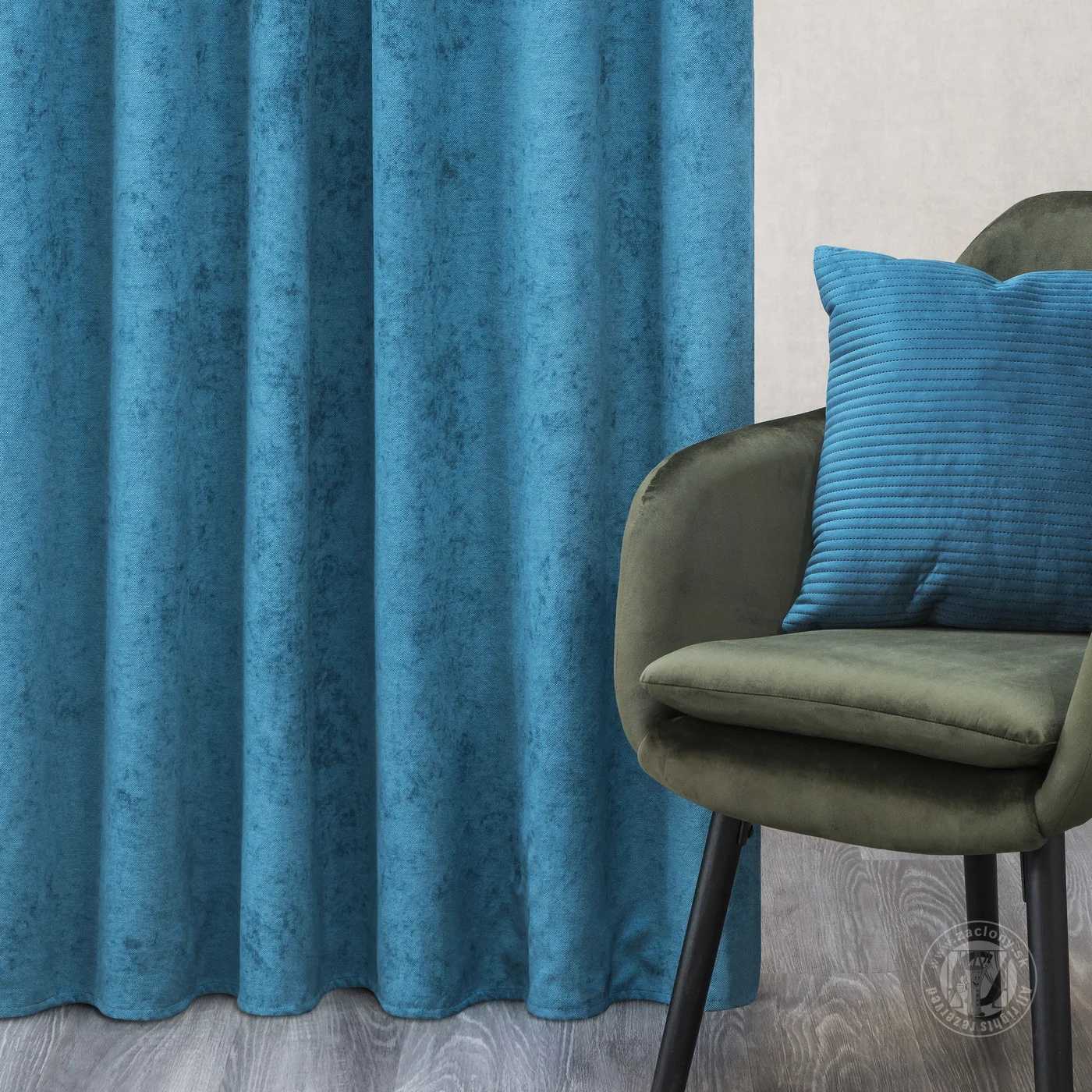 Záves ANISA na krúžkoch tyrkysový 140x250 cm