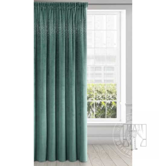 Záves AURORA na páske tmavý tyrkysový 140x270cm