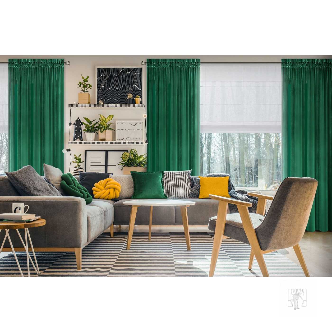 Obliečka na vankúš RIA 45x45 cm zelenomodrá