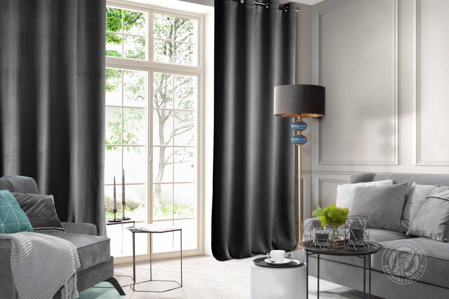 Záves ROSA na krúžkoch čierny 140x250cm