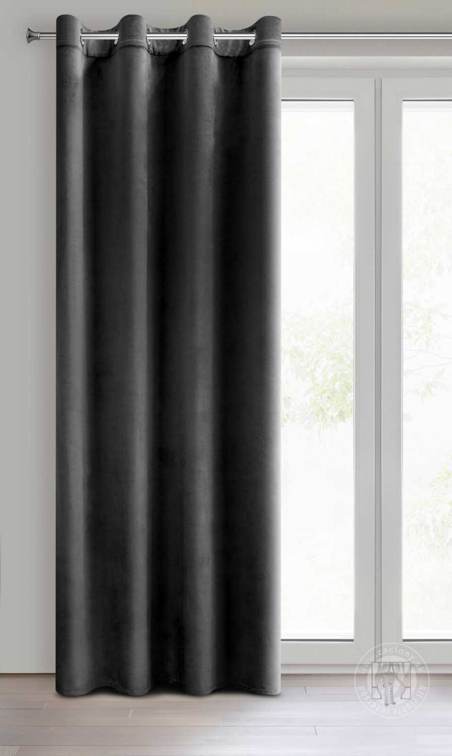 Záves ROSA na krúžkoch čierny 140x250cm