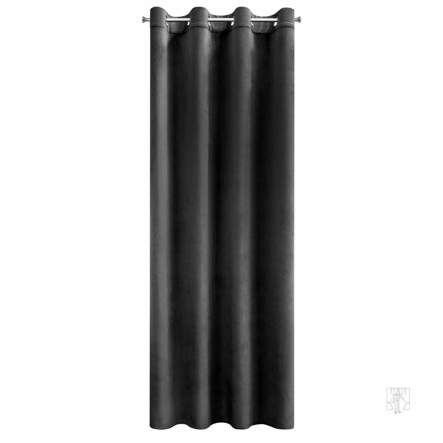 Záves ROSA na krúžkoch čierny 140x250cm