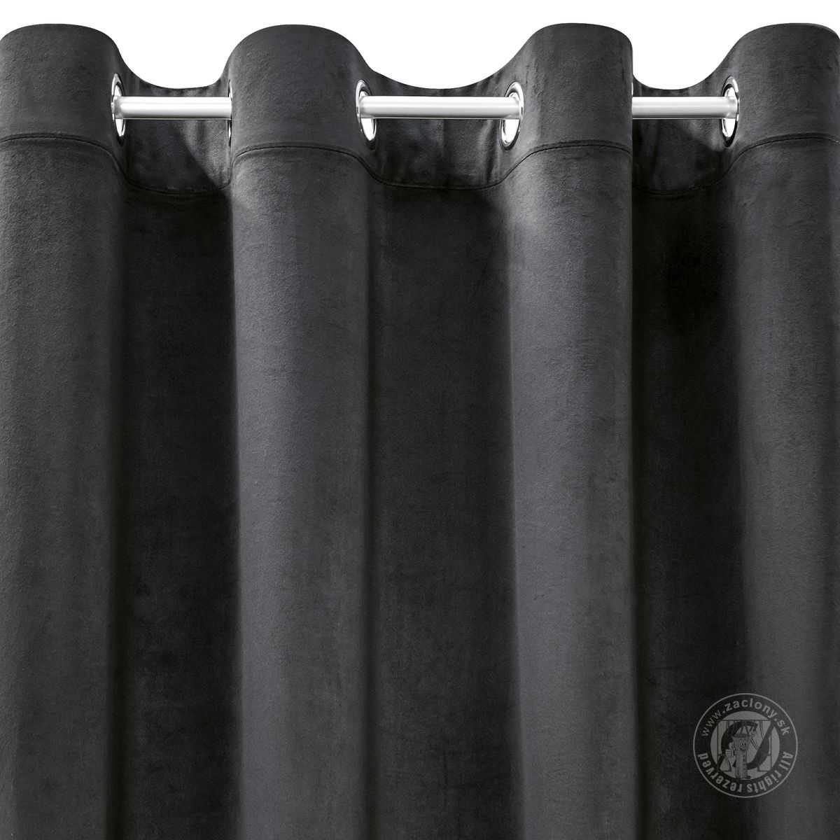 Záves ROSA na krúžkoch čierny 140x250cm