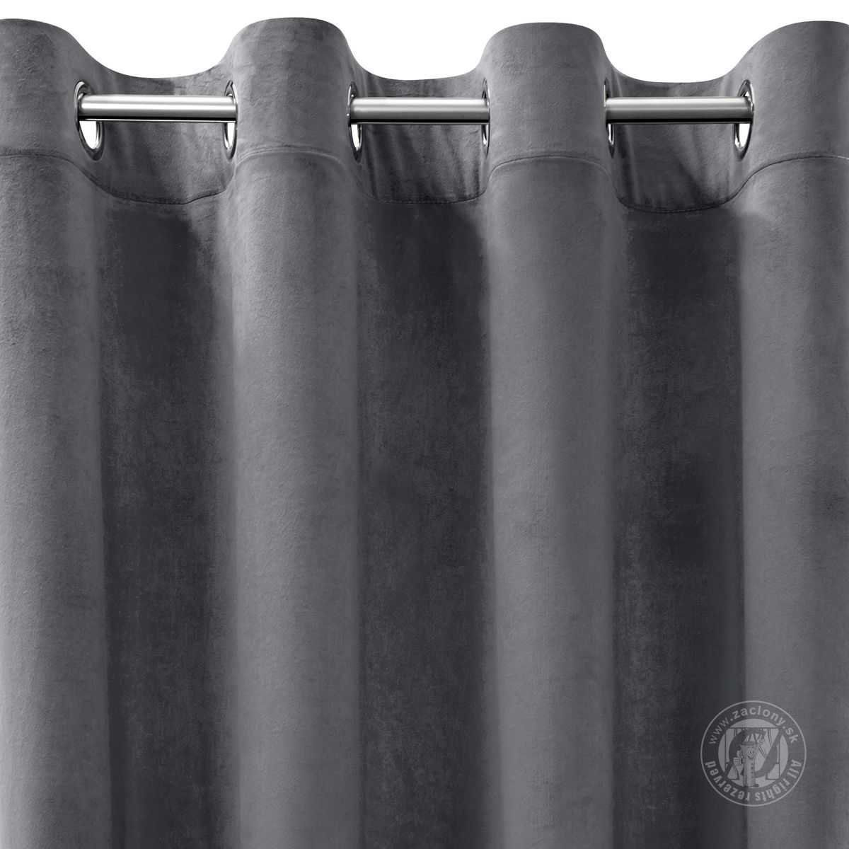 Záves ROSA na krúžkoch grafitový 140x250cm