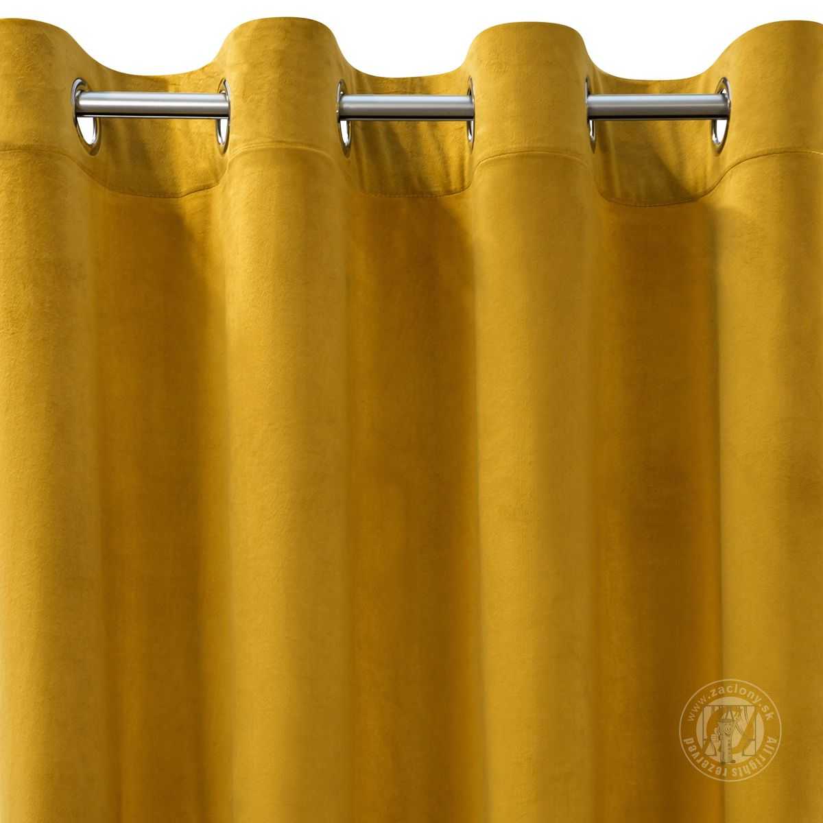 Záves ROSA na krúžkoch horčicový 140x250cm