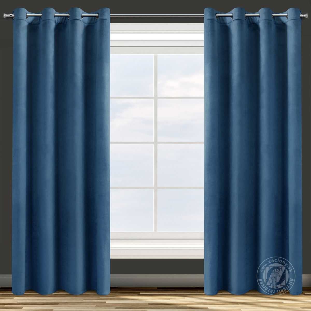 Záves ROSA na krúžkoch modrý 140x250cm