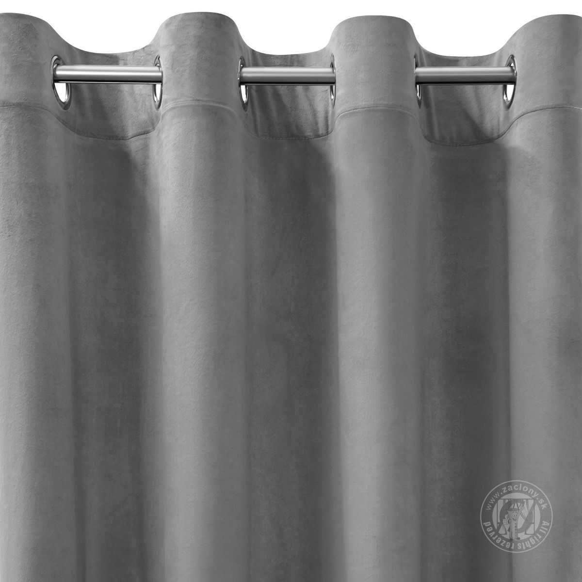 Záves ROSA na krúžkoch strieborný 140x250cm