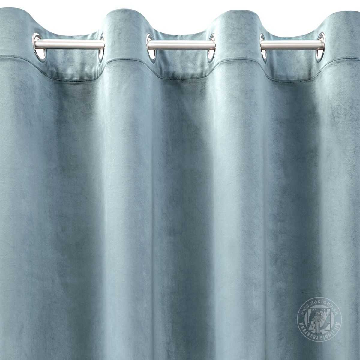 Záves ROSA na krúžkoch svetlomodrý 140x250cm