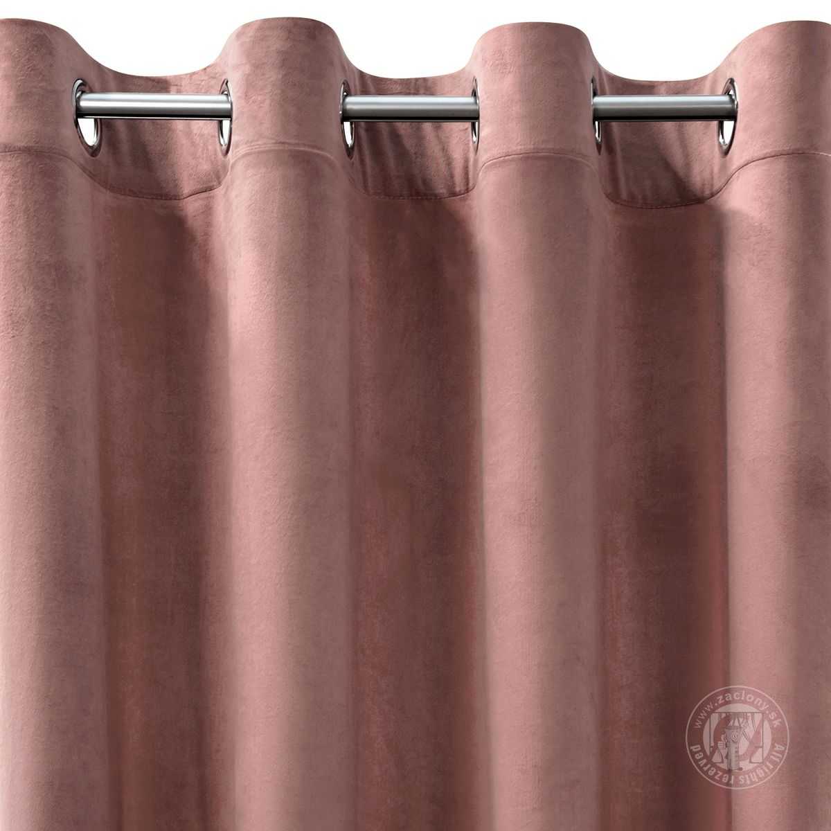 Záves ROSA na krúžkoch tmavoružový 140x250cm