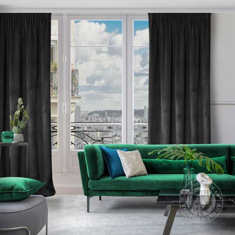 Záves ROSA na páske čierny 140x270cm