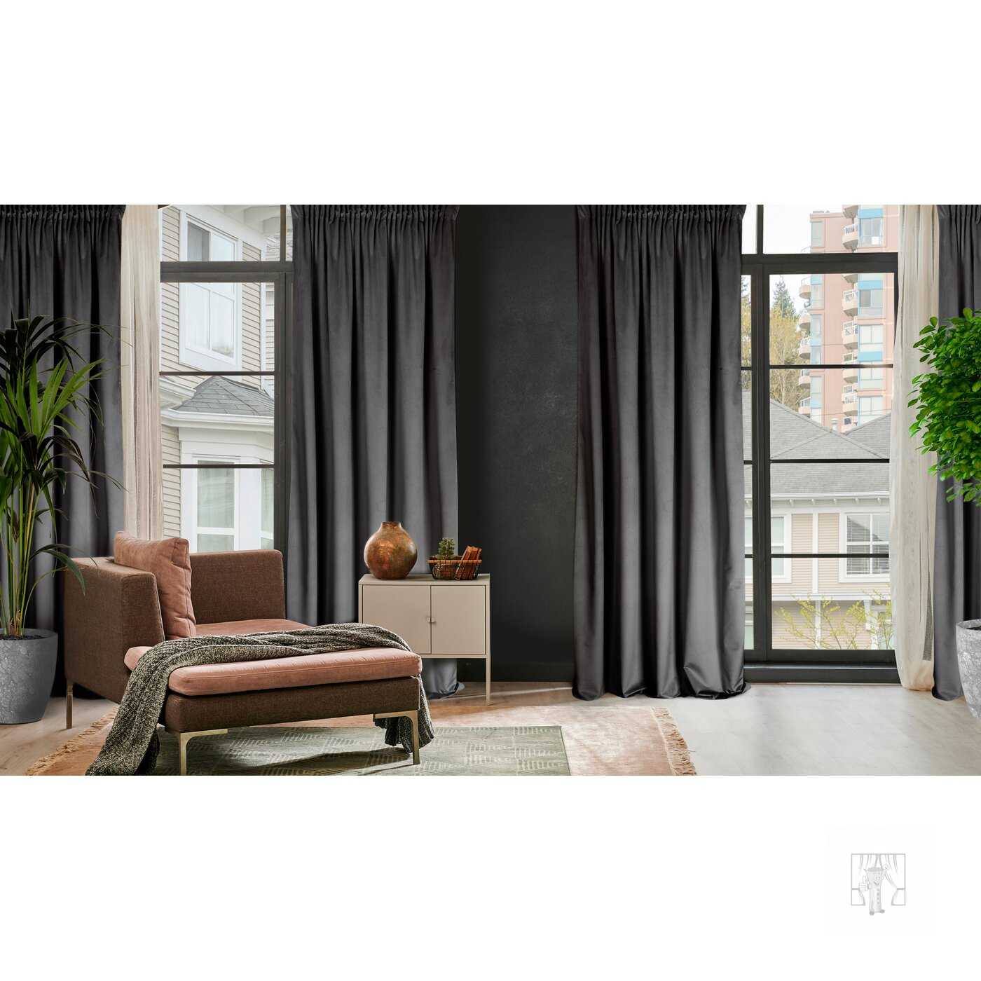 Záves ROSA na páske čierny 140x270cm