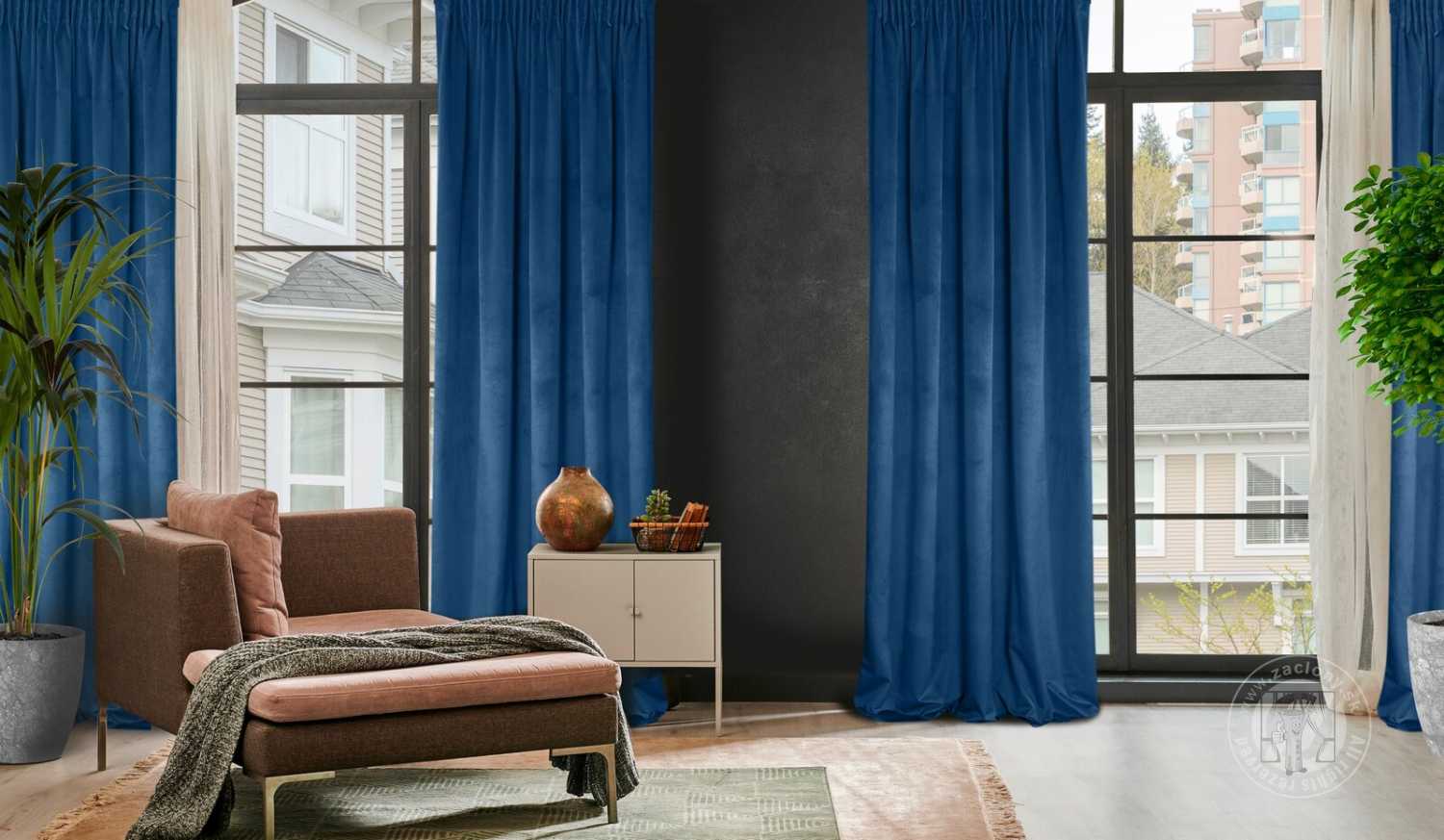 Záves ROSA na páske granátový 135x300cm