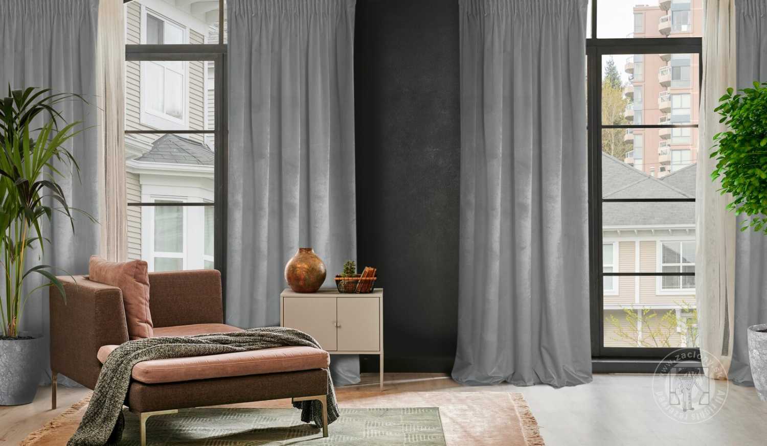 Záves ROSA na páske strieborný 140x270cm