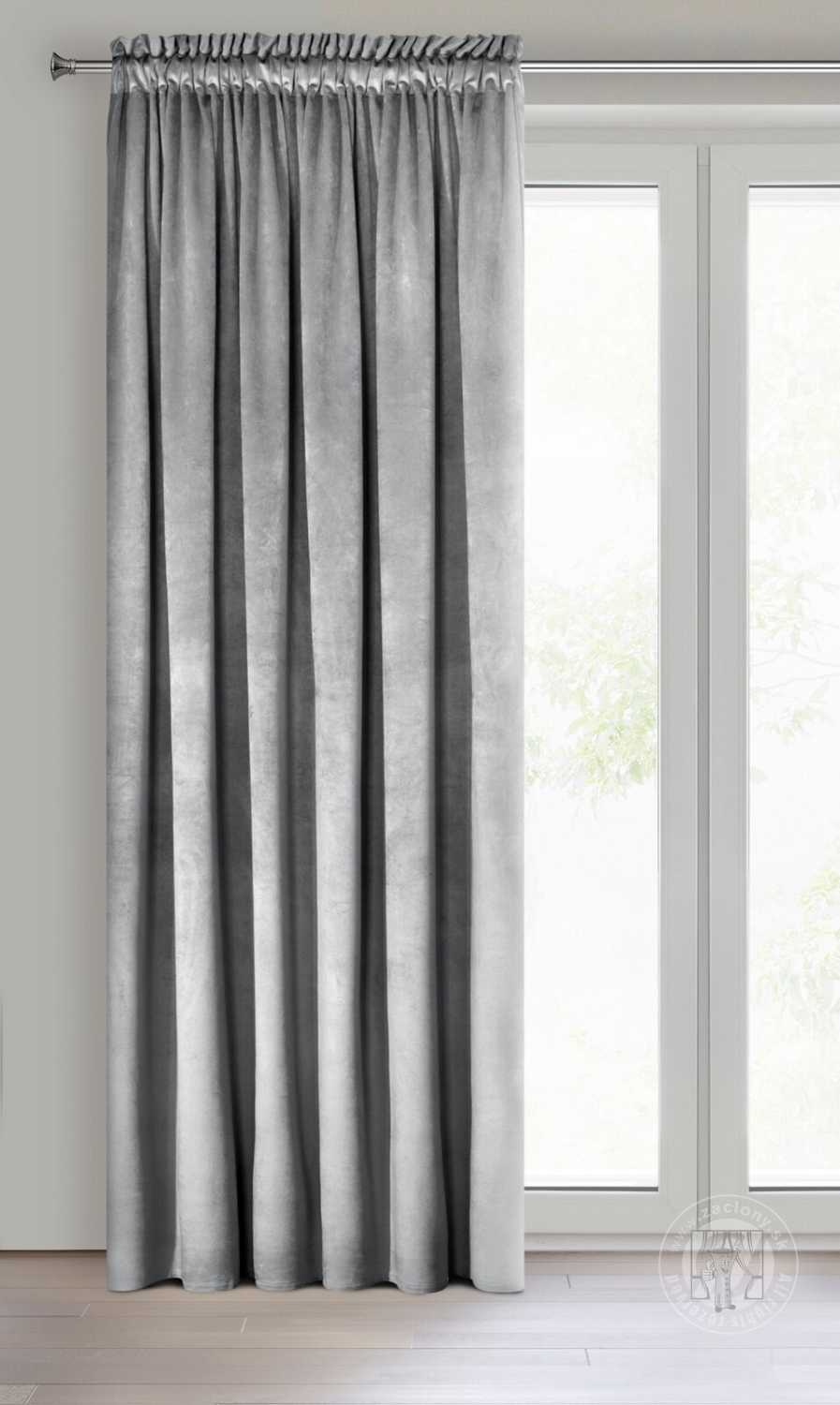 Záves ROSA na páske strieborný 140x270cm