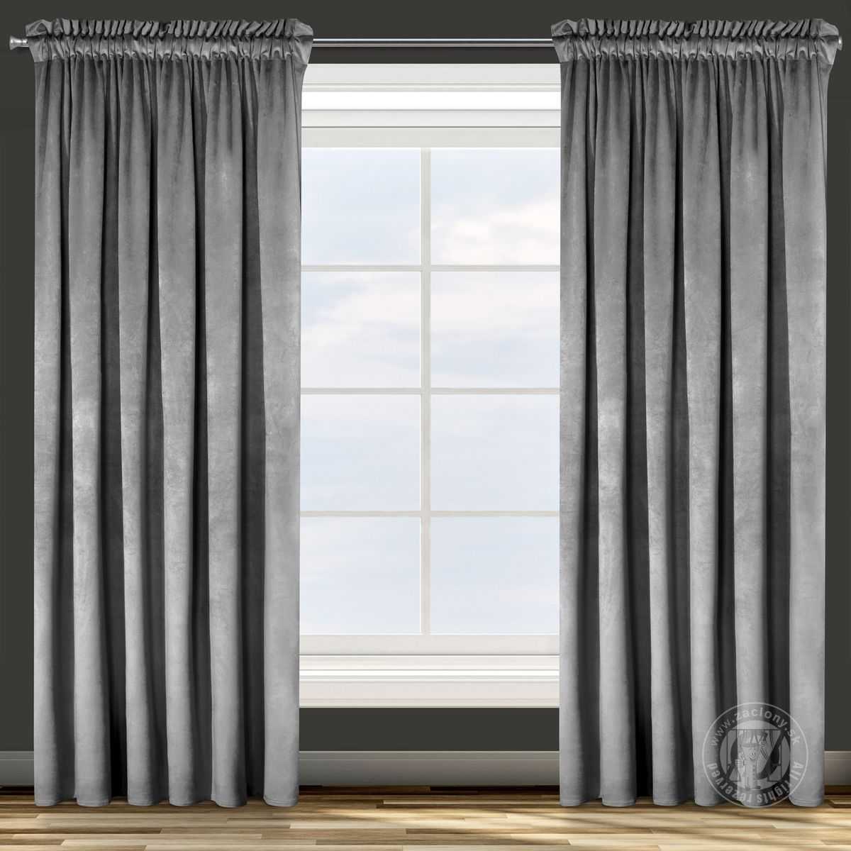 Záves ROSA na páske tmavosivý 140x300cm