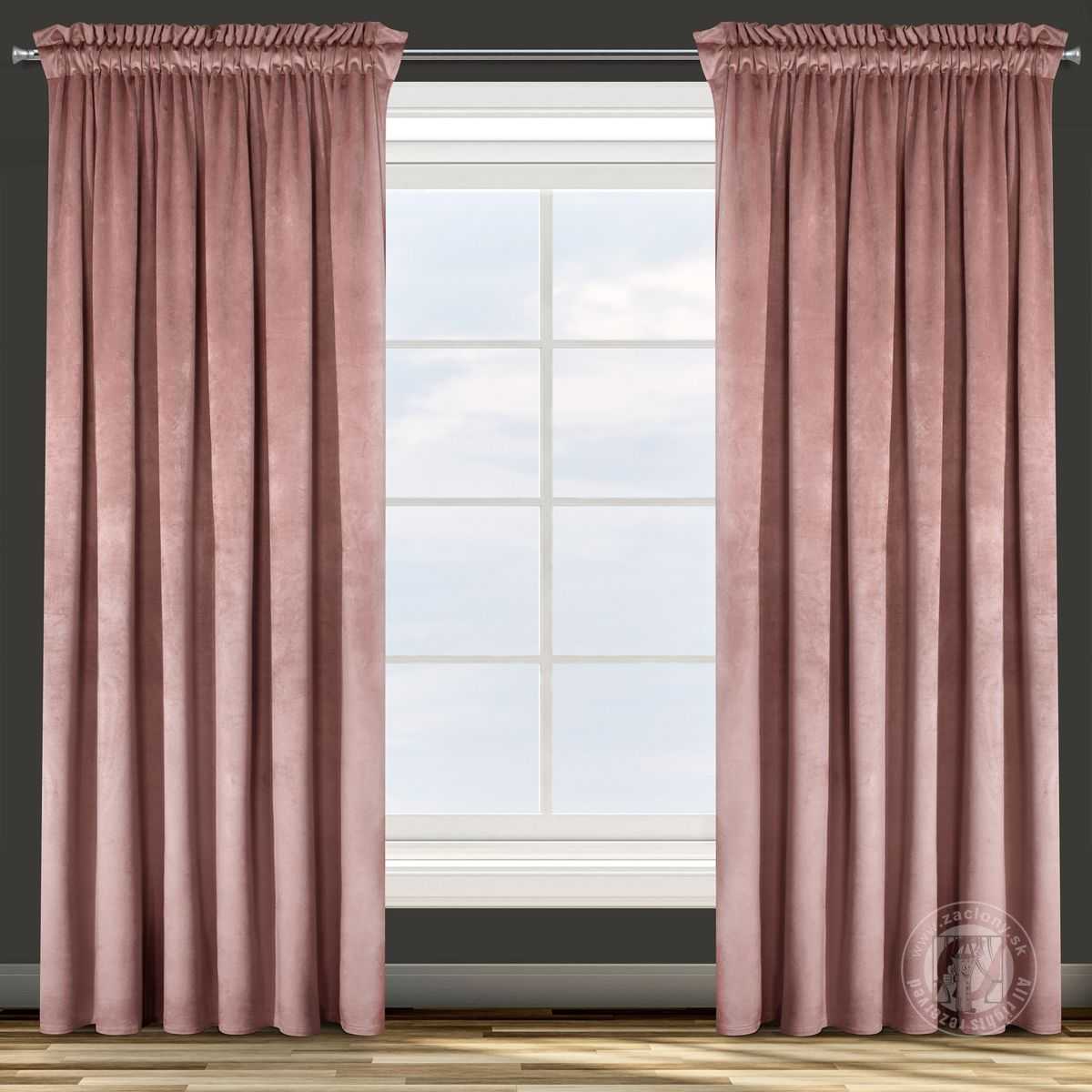 Záves ROSA na páske tmavoružový 140x270cm